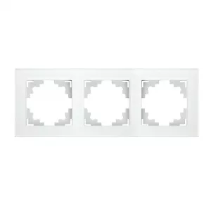 Рамка 3-местная, стекло, STEKKER, GFR00-7003-01, серия Катрин, белый