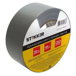 Армированная клейкая лента STEKKER INTP4-01748-40 0,17*48 мм, 40м, на тканевой основе, серый