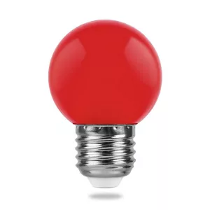 Лампа светодиодная Feron LB-37 Шарик E27 1W 230V Красный