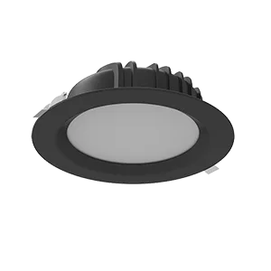 Светильник светодиодный "ВАРТОН" Downlight круглый встраиваемый 230*81 мм 40W Tunable White (2700-6500K) IP54/20 RAL9005 черный муар диммируемый по протоколу DALI