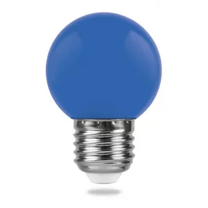 Лампа светодиодная Feron LB-37 Шарик E27 1W 230V Синий