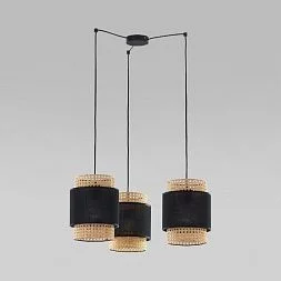 Подвесной светильник с тканевыми абажурами TK Lighting Boho Black 6549