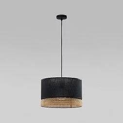 Подвесной светильник с тканевым абажуром TK Lighting Paglia Black 6543