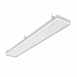 Светодиодный светильник "ВАРТОН" GR270/F 2.0 35 Вт 3000К с рассеивателем призма 1215*207*50мм с планками для подвеса IP40 c РАМКОЙ монтажный размер 1188х180мм аварийный автономный постоянного действия